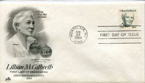 1868   40c Lillian M. Gilbreth,  Art Craft First Day Cover