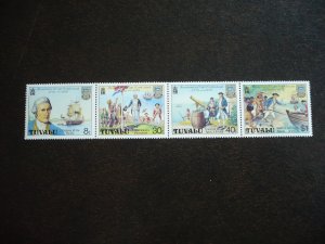 Stamps - Tuvalu - Scott# 117a - Mint Never Hinged Strip of 4 Stamps