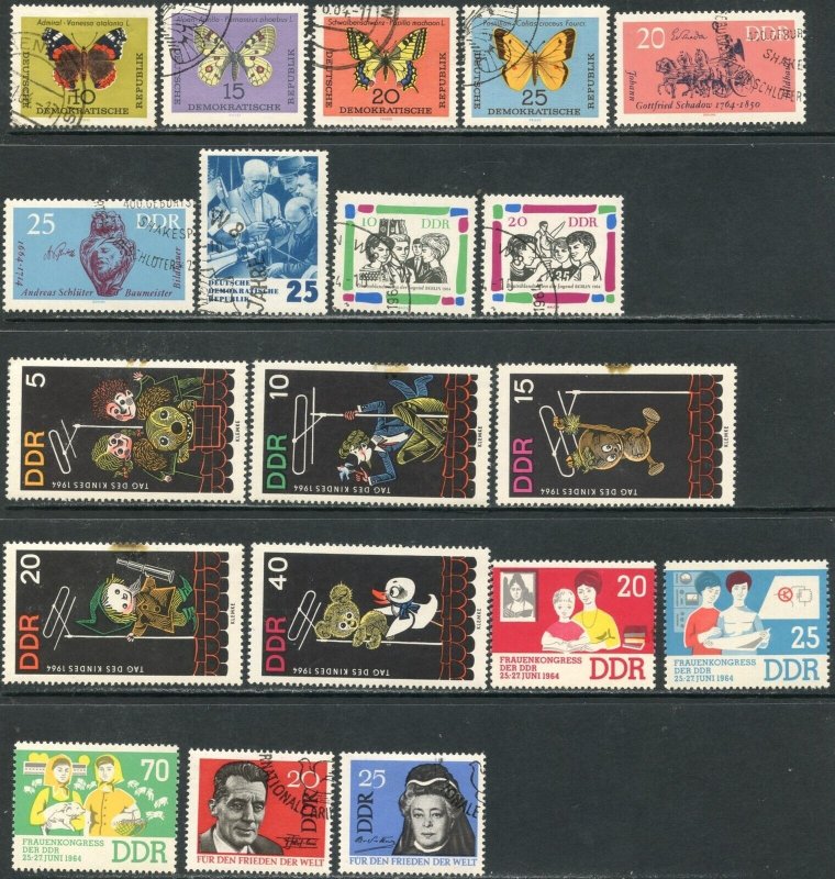 GERMANY DDR GDR Sc#683//748 1964 Complete & Part Sets Mint OG & Used