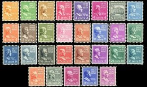 Presidential Issue of 1938 Set of 29 Mint NH F-VF Stamps Scott 803-831