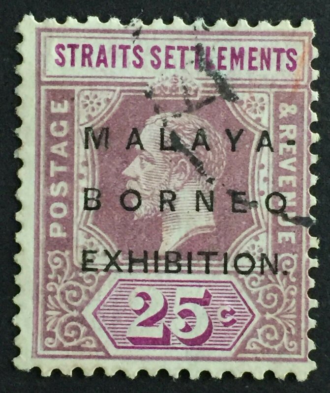 Malaya-Borneo Exhibition opt Straits Settlements KGV 25c USED SG#245 M2343