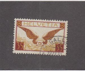 SWITZERLAND (MK5589) # C13  VF-USED  35c  ALLEGORY OF AIR MAIL CAT VALUE $43