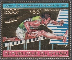 CHAD Sc# 458A MNH  GOLD EMBOSSED 1984 LOS ANGELES SUMMER OLYMPIC GAMES