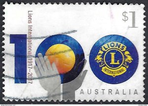 AUSTRALIA 2017 $1 Multicoloured, 100th Anniversary of Lions Clubs Internation...