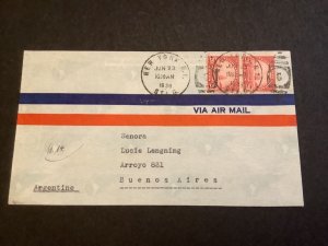 U.S. New York To Buenos Aires 1938 Airmail Stamp Cover R40848