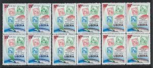 LIBERIA SC#  393-4+C128 B/4 FVF OG 1960