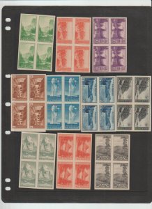 US Stamps #756-765 MNGAI National Parks Unused Superb Blocks Of 4