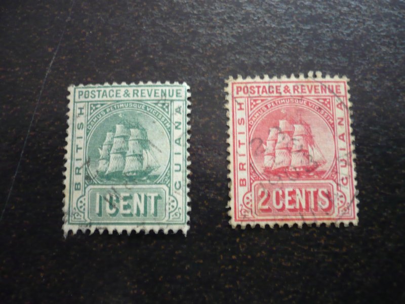 Stamps - British Guiana - Scott# 171a,172 - Used Part Set of 2 Stamps
