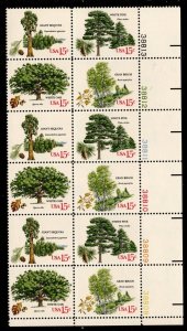 ALLY'S STAMPS US Plate Block Scott #1764-7 15c American Trees [12] MNH [A-LR]