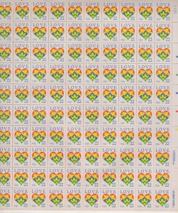 Scott 2248 - Love. Sheet of 100.  MNH. OG.  #02 2248s100 