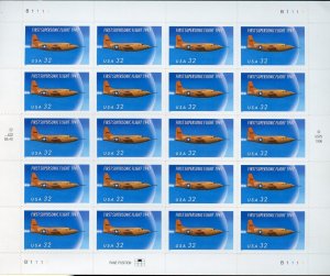 UNITED STATES SCOTT #3173 FIRST SUPERSONIC FLIGHT COMPLETE SHEET MINT NH