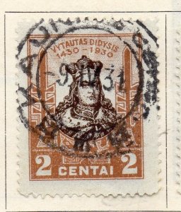 Lithuania 1930 Early Issue Fine Used 2c. 055517 