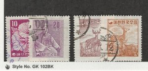 Korea, Postage Stamp, #235-236, 238-239 Used, 1956 Animals, Deer