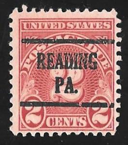 J81 2 cent Carmine Precancel Stamp used F