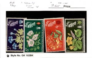 Great Britain, Postage Stamp, #414-417 Mint NH, 1964 Flowers (AB)