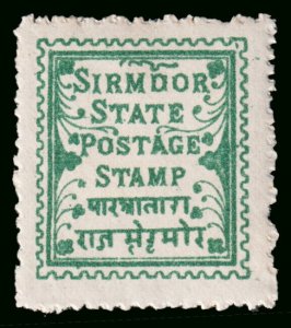 India - Sirmoor Scott 1 (1879) Mint H VF, CV $24.00 C