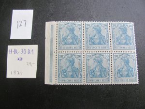 GERMANY 1921 MNH MI. 30B1 BOOKLET PANE  24 EUROS (127) SEE MY STORE