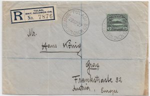 Tulagi, British Solomon Islands to Graz, Austria 1927 Registered (51934)