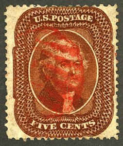 U.S. #30 USED RED CANCEL 