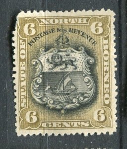 NORTH BORNEO; 1897 early classic Pictorial issue fine used 6c. value