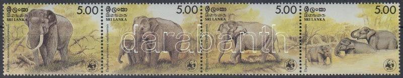 Sri Lanka stamp WWF Elephant stripe of 4 MNH 1986 Mi 753-756 WS163048