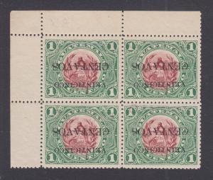 Guatemala Sc 156 MNH. 1916 Inverted Overprint Essay, Sheet Corner Block of 4, VF