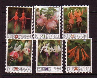 Isle of Man  Sc 371-6 1988 Fuchsia stamp set mint NH