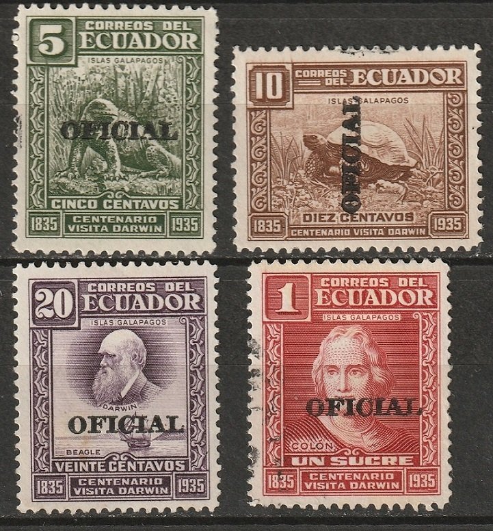 Ecuador 1936 Sc O191-4 official partial set MH*/used