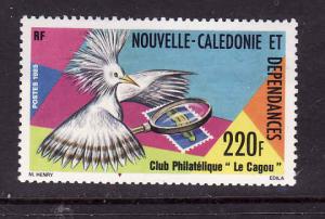 New Caledonia-Sc#527-unused NH-Birds-Le cagou Philatelic Soc