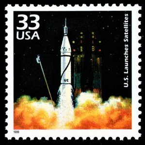 US 3187d MNH VF 33 Cent  US Launches Satellites Celebrate the Century 1950s