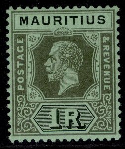 MAURITIUS GV SG238, 1r black/emerald, LH MINT.