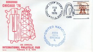 4TH INTERNATIONAL PHILATELIC FAIR,  CHICAGO, IL  1976  FDC13594