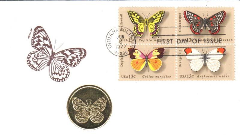 #1712-15 Butterflies Medallion FDC