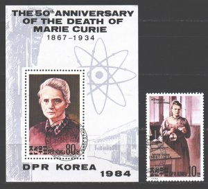 North Korea. 1984. 2515 bl188. Marne Curie scientist. USED.