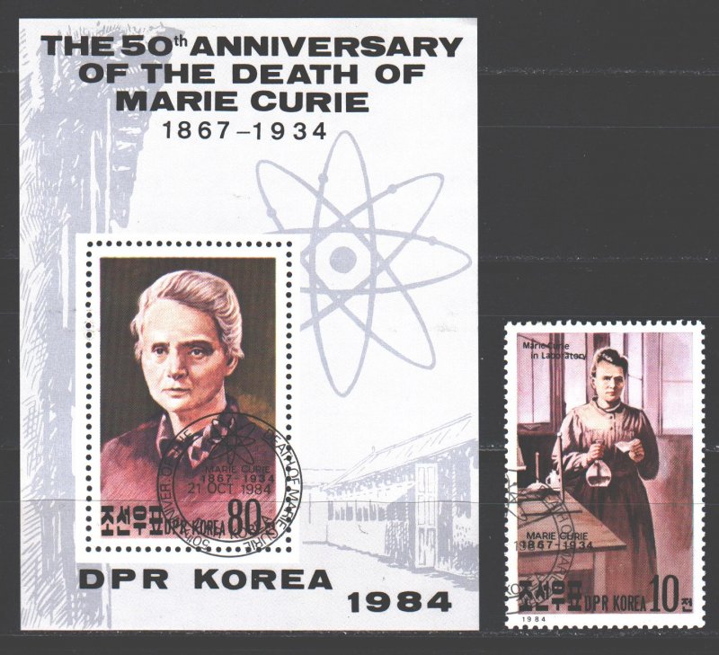 North Korea. 1984. 2515, bl188. Marnia Curie the scientist. USED.