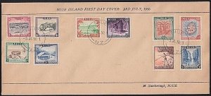 NIUE 1950 definitive set on locally printed commem FDC.....................A8839