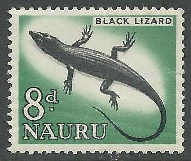 Nauru # 52   Black Lizard     8d.  (1)  Mint NH