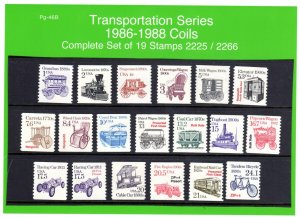 (46B) 1986-88 Transportation Series 19 Stamps  2225 /2266 MNH Pg-46b