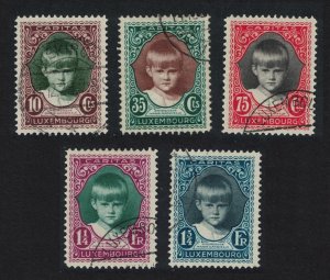 Luxembourg Child Welfare 5v 1928 Canc SG#285-289 MI#213-217