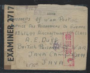 INDONESIA (P2409B) INCOMING  PRISONER OF WAR JAVA CAMP 1944  FROM ENGLAND