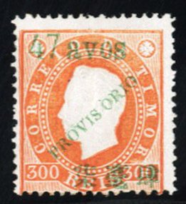 Portuguese Colonies, Timor #43 Cat$35, 1895 47a on 300r orange, unused withou...