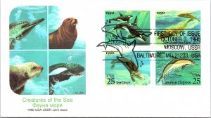 United States, Maryland, First Day Cover, Russia, Marine Life