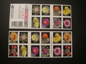 Scott 5350-59 or 5359b, Forever Cactus Flowers, #B11111, Booklet pane of 20, MNH