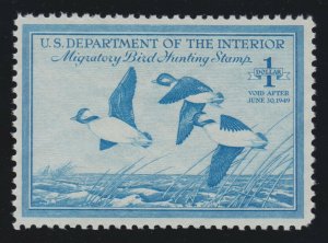 US RW15 $1 Federal Duck Stamp Mint VF-XF OG NH SCV $60