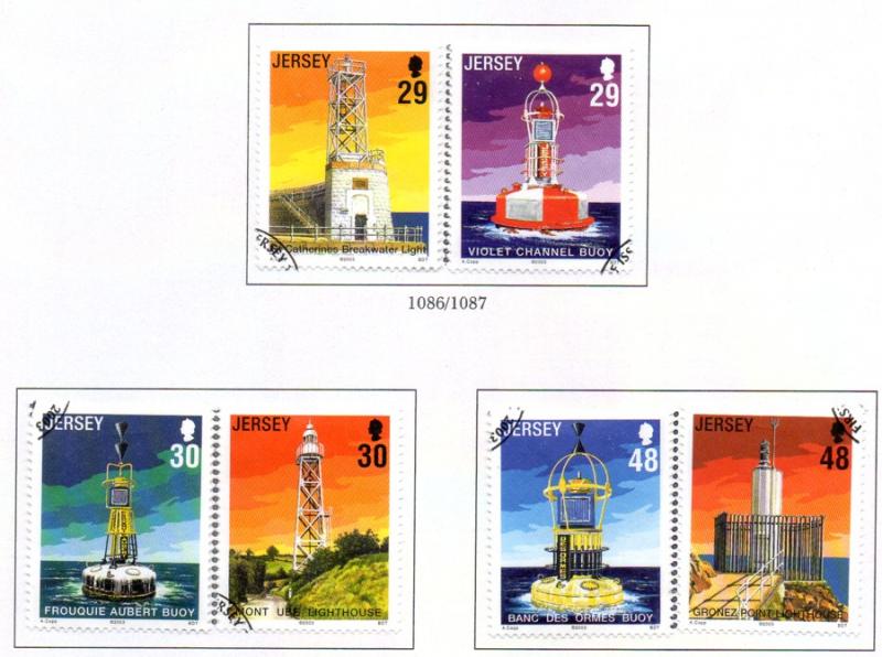 Jersey  Sc 1075-7 2003 Lighthouses stamp set used