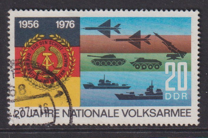 German Democratic Republic DDR #1713  used 1976 anniversary army  20pf