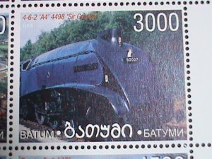 RUSSIA-BATUM STAMPS-1998-WORLD FAMOUS TRAINS MNH FULL SHEET VERY FINE