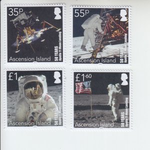 2019 Ascension Moon Landing (4) (Scott 1216-19) MNH