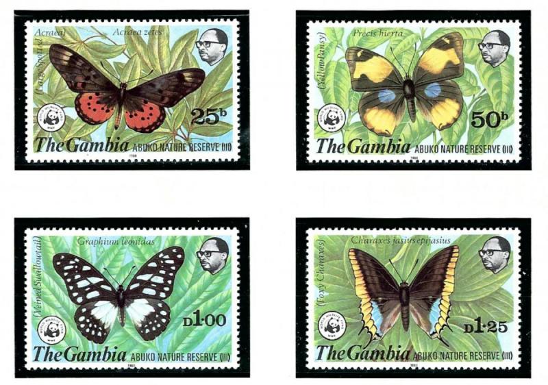 Gambia 404-07 MNH 1980 Butterflies 