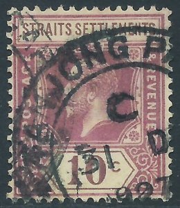 Straits Settlements, Sc #191, 10c Used